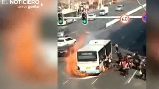 Fuego y pánico en China