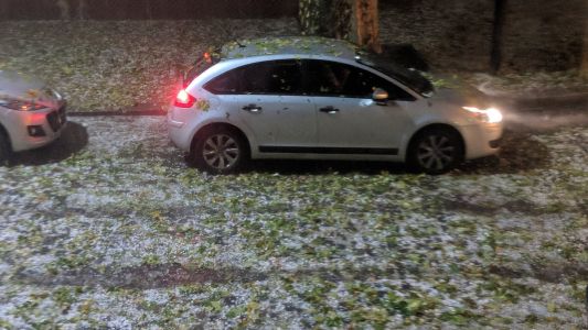 Fuerte tormenta de lluvia y granizo en Buenos Aires