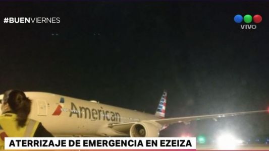 Un avión de American Airlines aterrizó de emergencia en Ezeiza