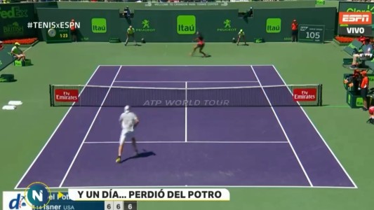 Luego de 15 victorias consecutivas, Juan Martín Del Potro cayó contra John Isner