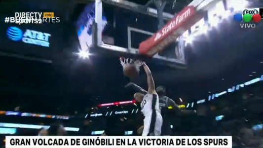 Gran volcada de Ginóbili en la victoria de los Spurs