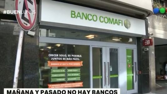 Martes y miércoles no habrá bancos