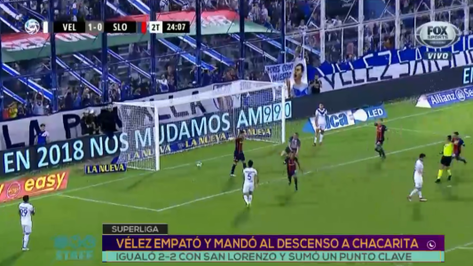 Vélez empató y mandó al descenso a Chacarita