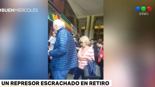 Un represor escrachado en Retiro