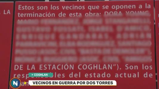 Vecinos en guerra por dos torres en Coghlan