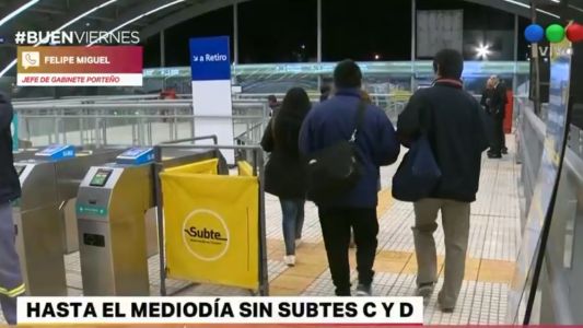 Sin subte: paro hasta el mediodía en las líneas C y D