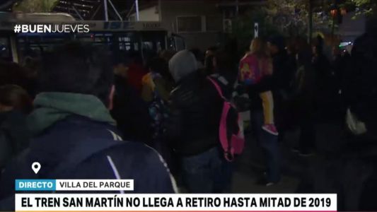 Hasta mediados de 2019 el tren San Martín no llegará a Retiro