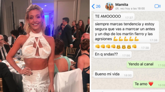 Sol Pérez compartió el mensaje de su mamá tras las críticas en los Martín Fierro