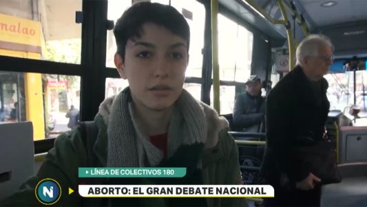 Aborto, el gran debate: la urna de Telefe Noticias en la línea de colectivos 180