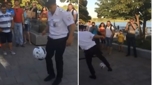 La seguridad del crack: un policía ruso muy habilidoso