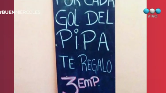 Insólita promo en una rotisería: "Por cada gol del Pipa te regalo 3 empanadas"