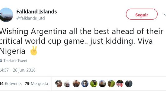 "Viva Nigeria": el tuit de las islas Falklands burlándose de la Selección