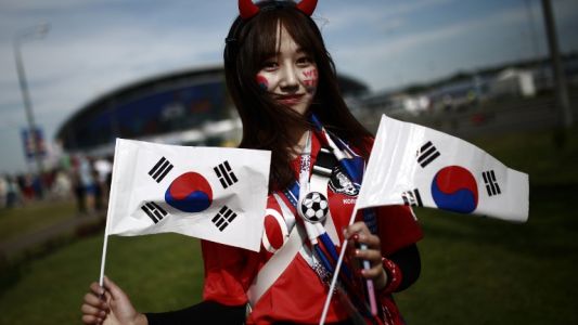 En fotos: Corea quiere sorprender a Alemania desde las tribunas