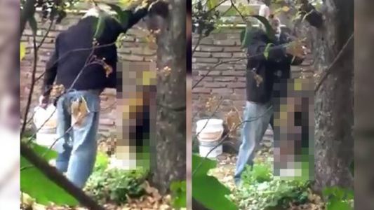 Escracharon a un hombre mientras ahorcaba a su perro
