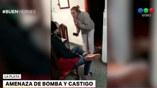 Madre reta a un chico que hizo una amenaza de bomba a una escuela: "Calláte, te voy a cortar la lengua"