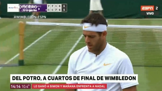 Del Potro avanza a paso firme en Wimbledon