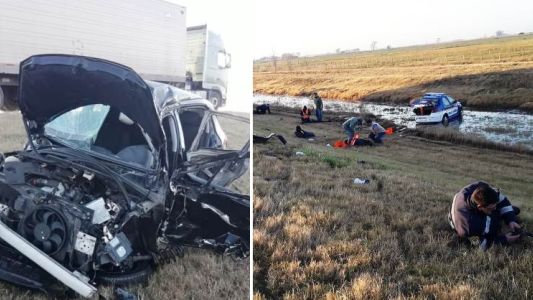 Auto embistió a un camión en un control vial: un muerto y cuatro heridos