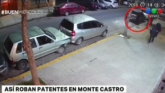 Así roban patentes en Monte Castro