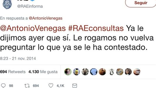 El tuitero que logró sacar de sus casillas a la Real Academia Española