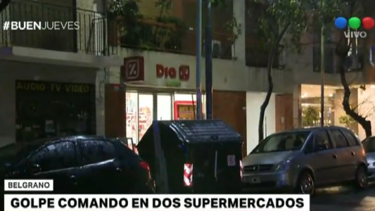 Golpe comando en dos supermercados