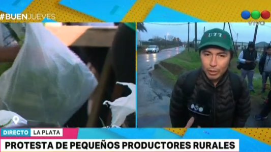 Protesta de pequeños productores rurales en La Plata