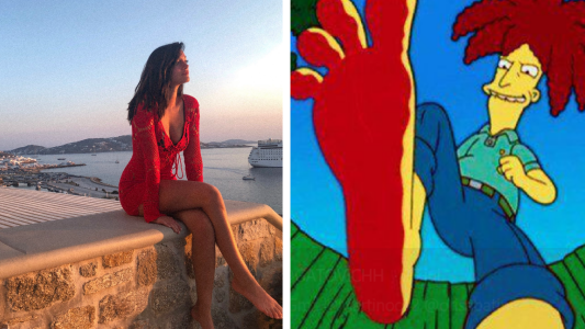 Oriana Sabatini publicó una foto, le hicieron bullying por sus pies y estallaron los memes