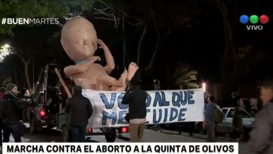 Organizaciones en contra del aborto protestaron frente a la Quinta de Olivos