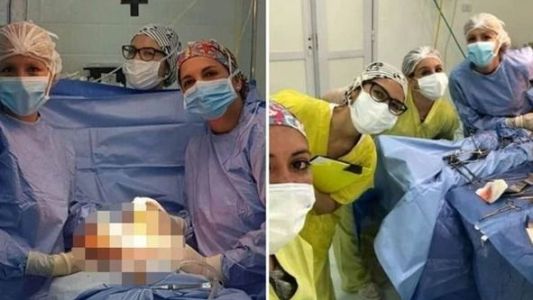 Suspendieron a médicos que se sacaron selfies en plena operación