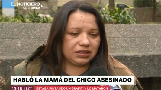 Habló la mamá del joven al que asesinaron cuando pintaba un grafiti
