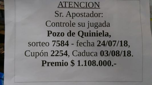 Misterio en Bariloche: ganó un millón de pesos a la quiniela y todavía no se presentó para cobrarlo