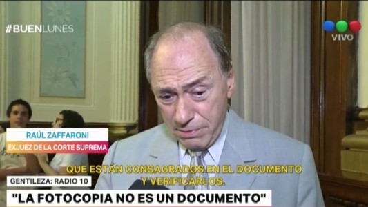 Zaffaroni: "La fotocopia no es un documento"