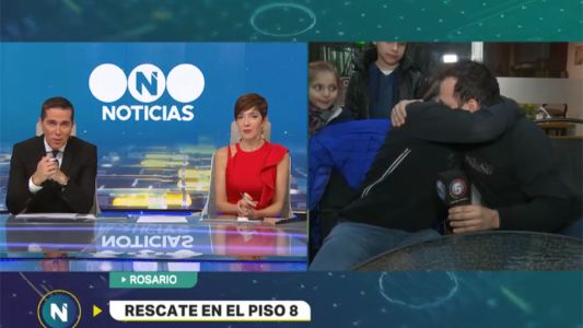 Vecino héroe: el emotivo encuentro con el padre del nene rescatado de un piso 8