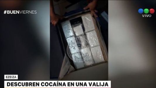 Ezeiza: detienen a un brasileño con 15 kilos de cocaína en sus valijas