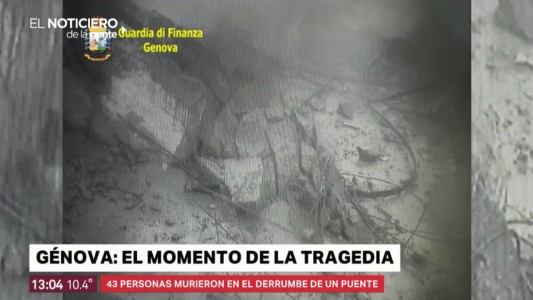 Se conoció un nuevo e impactante video de la caída del puente en Génova