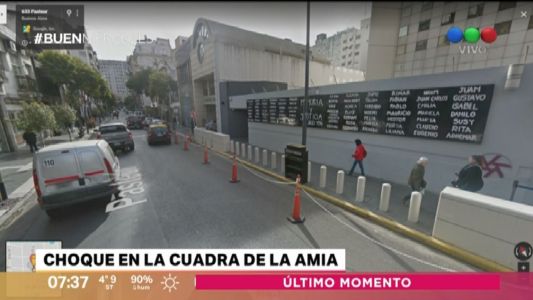 Operativo preventivo en la cuadra de la AMIA por un choque múltiple