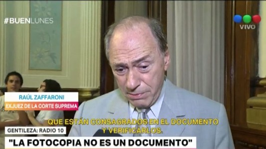 Zaffaroni: "La fotocopia no es un documento"
