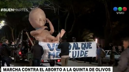 Organizaciones en contra del aborto protestaron frente a la Quinta de Olivos