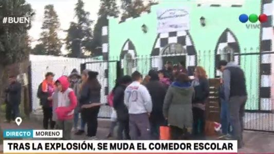 Tras la explosión, trasladaron el comedor escolar a una iglesia