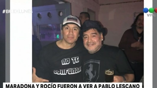 Maradona fue al recital de Damas Gratis