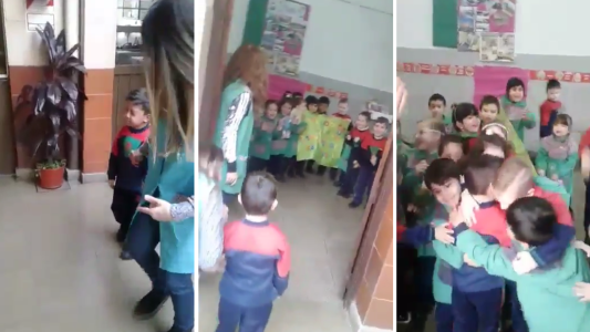 Puro amor: el emocionante recibimiento de sus compañeros a un nene que estuvo internado