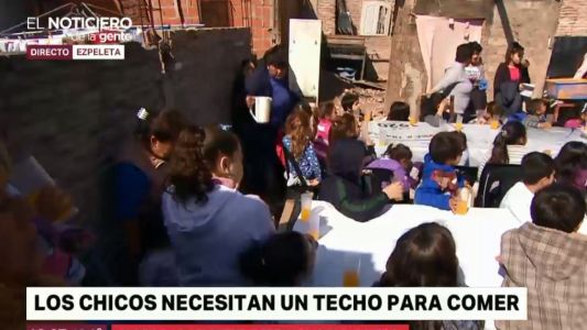El merendero de Ezpeleta que necesita un techo para darle de comer a los chicos