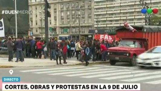 Miércoles de protestas en el centro porteño
