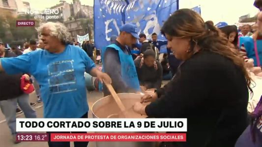 Jornada de protestas en la Avenida 9 de Julio