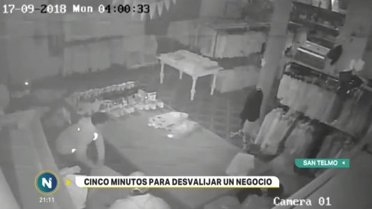 En 5 minutos desvalijaron un negocio de carteras en pleno corazón de San Telmo