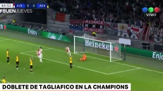 Tagliafico marcó un doblete en la Champions