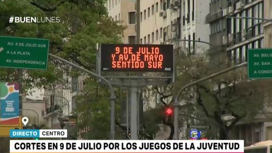 Cortes en la Av. 9 de Julio por los Juegos Olímpicos de la Juventud