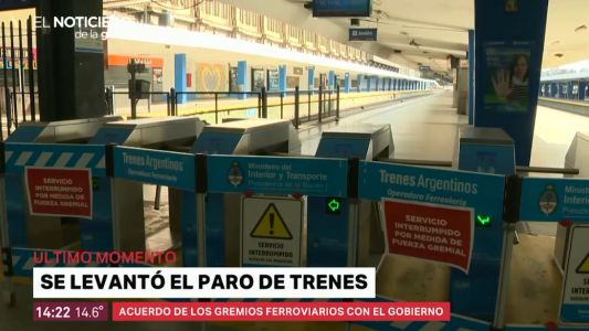 Se levantó el paro de trenes previsto para este martes