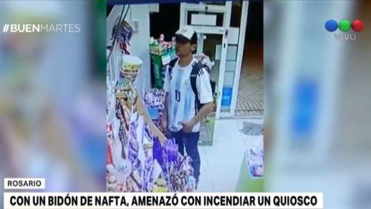 Asalto a un kiosco: amenazó con incendiarlo con un bidón de nafta
