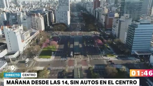 Solo con un drone se puede recorrer la Av. 9 de Julio