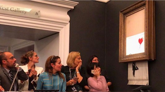 Una obra de Bansky se autodestruyó tras venderse en más de un millón de euros